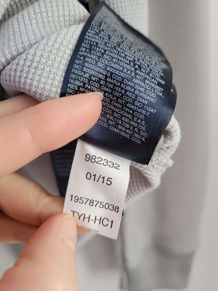 Oryginalny Tommy Hilfiger jak nowa koszulka bluzka długi rękaw szara
