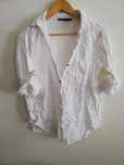 bluzka Zara S M 36 38 len biała bluzka lniana Zara s m len 100%