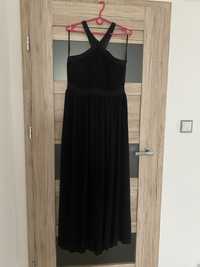 Czarna długa elegancka sukienka rozmiar XL/42 Terry studniówka, wesele