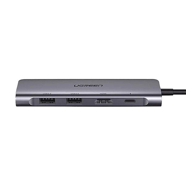 Adapter Ugreen CM195/6w1 USB-C - HDMI / 2x USB-A 3.0 / USB-C PD / czyt