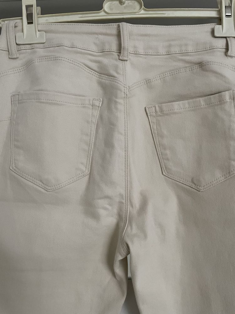 #Spodnie rurki jesnsowe kolor beżowy jasny roz. Xl #Denim