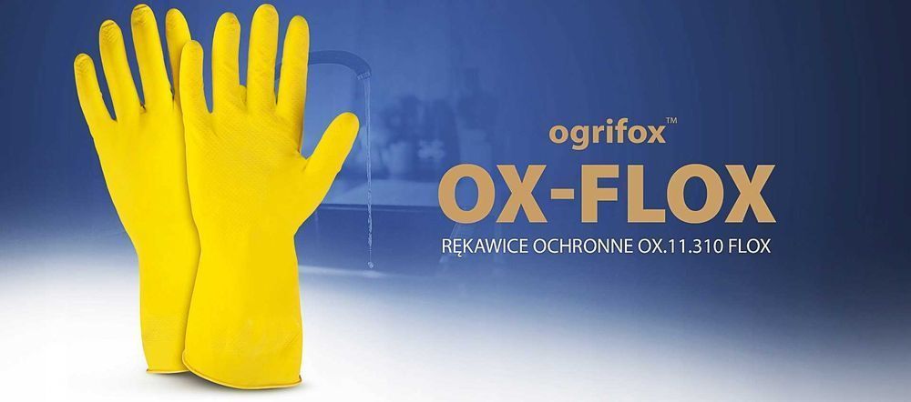 Rękawice Ochronne Gumowe Flokowane / Żółte / Rozmiar: 9-L / 10 par