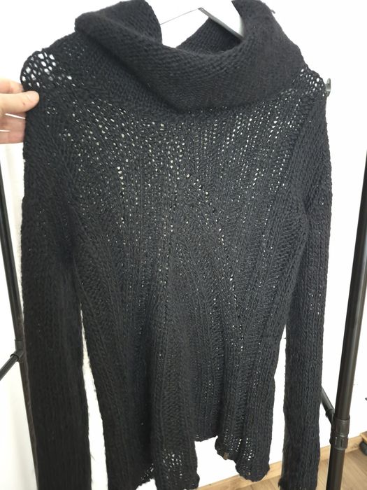 Golf czarny Sisley M/38 ażurowy wełna moher alpaka