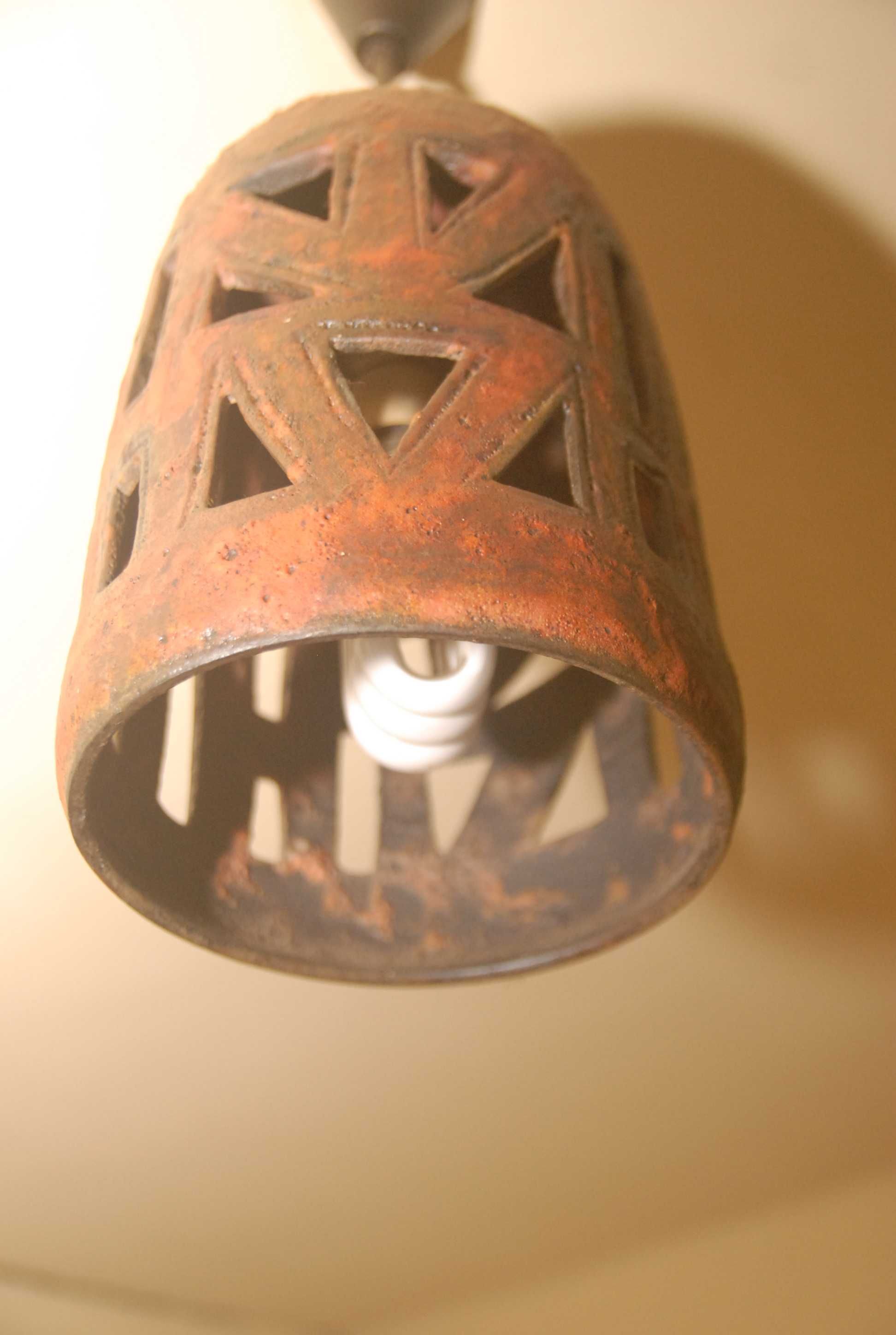 Vintage - Lampa sufitowa -  zabytkowa wykonana z wypalanej kamionki