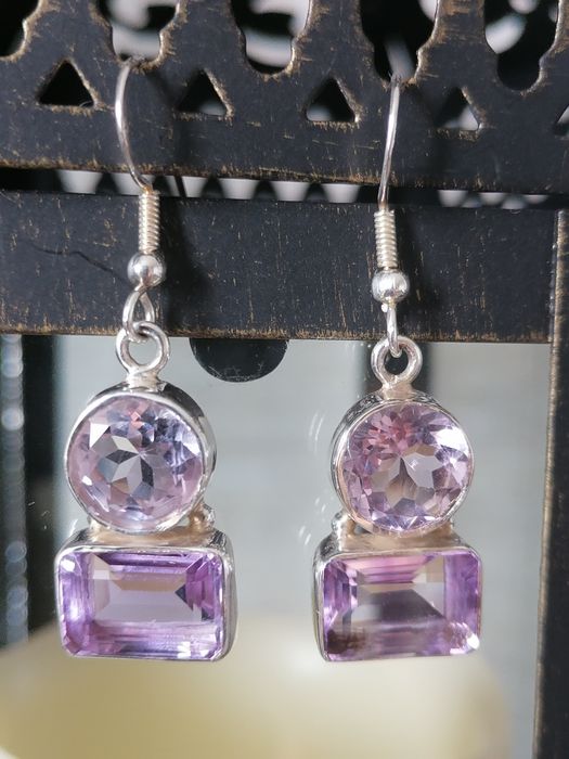 Kolczyki srebro 925 z ametystem
