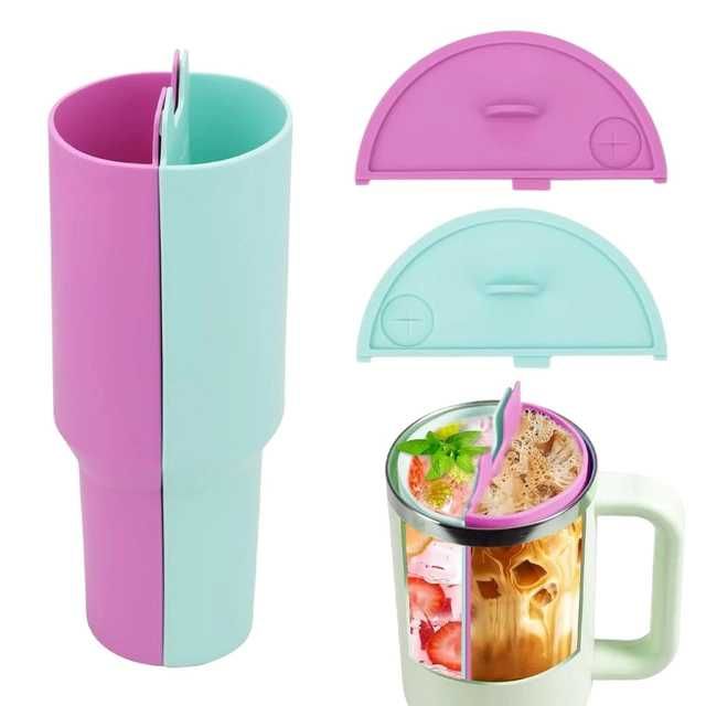 Zinueen – 2× Silikonowe Przegrody i Pokrywki do Kubka Stanley 1.2L