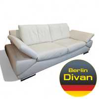 Кожаный трехместный белоснежный диван. Германия..б/у