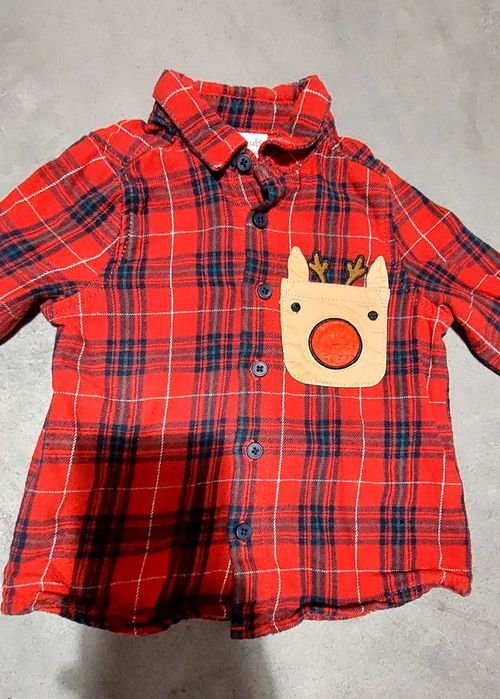 Koszula świąteczna z reniferem chłopięca