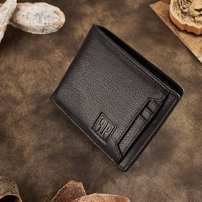 Czarny portfel męski skórzany RFID Paolo Peruzzi T-78-BL