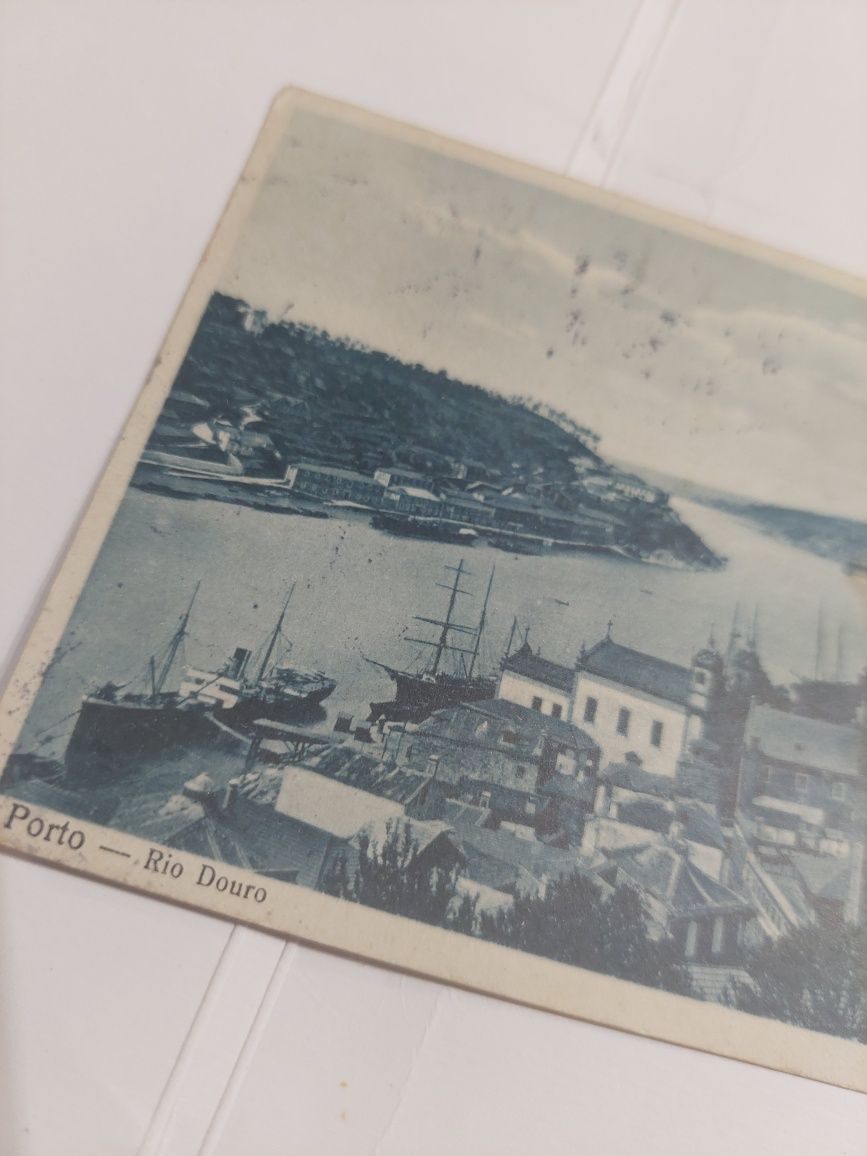 Postal antigo porto Rio Douro muito antigo