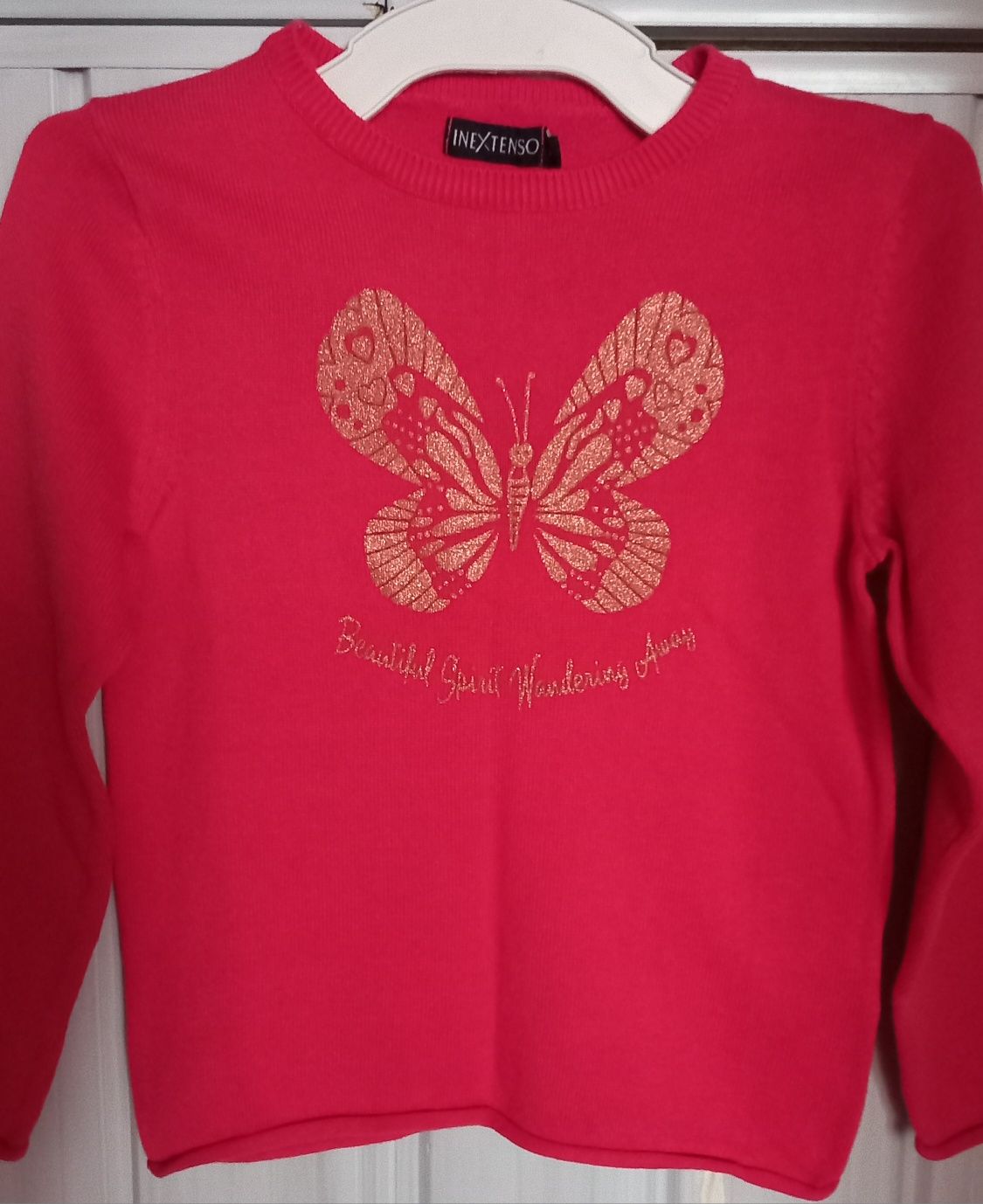 Nowy sliczny czerwony sweterek dziewczecy 101-107 (4 lata)