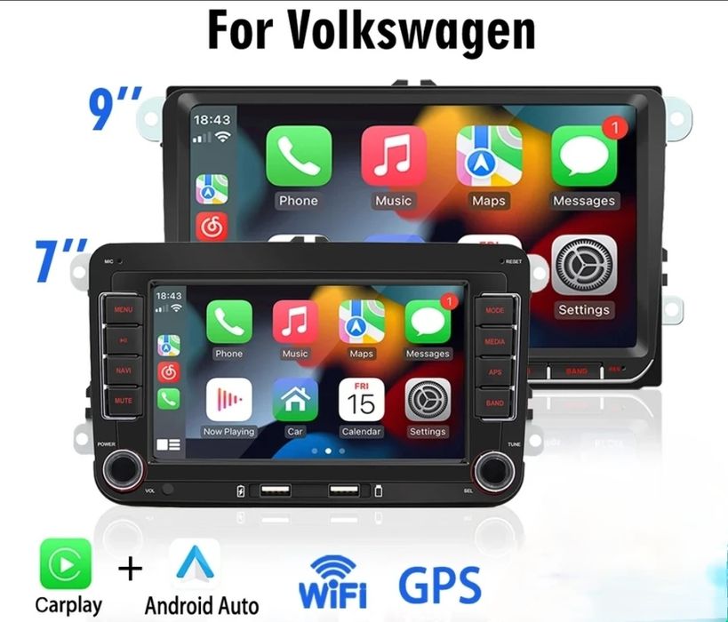 Radio 2 DIN Android VW 7" ou 9" Golf/Passat/Polo/Seat/Sirocco/Bora