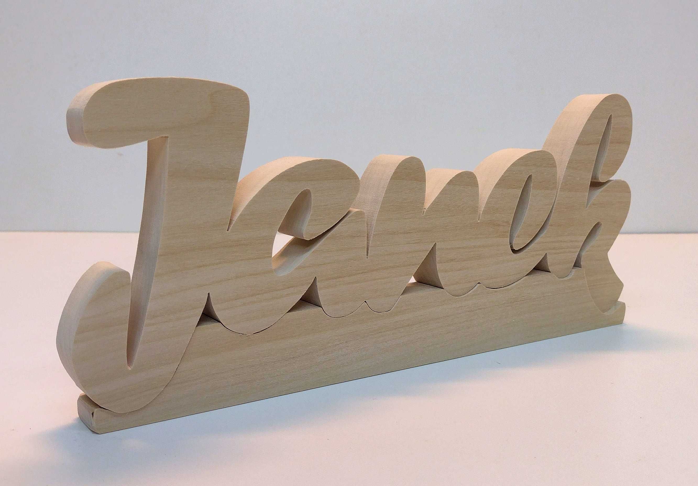 Janek Imię dziecka Napis z drewna 30cm litera 3D