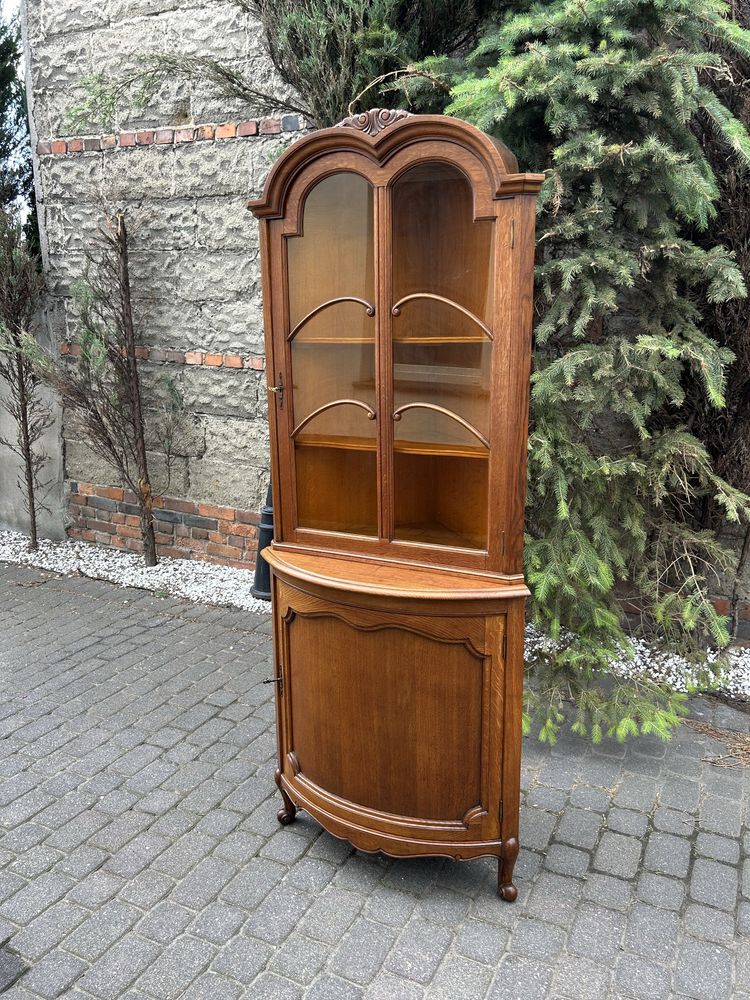 Stylowa Witryna Ludwikowska Narożnikowa Kredens Ludwik Biblioteka