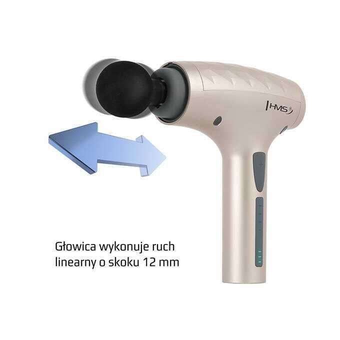 Pistolet do Masażu HMS  | 3200 RPM | 240 min | 4 Nasadki