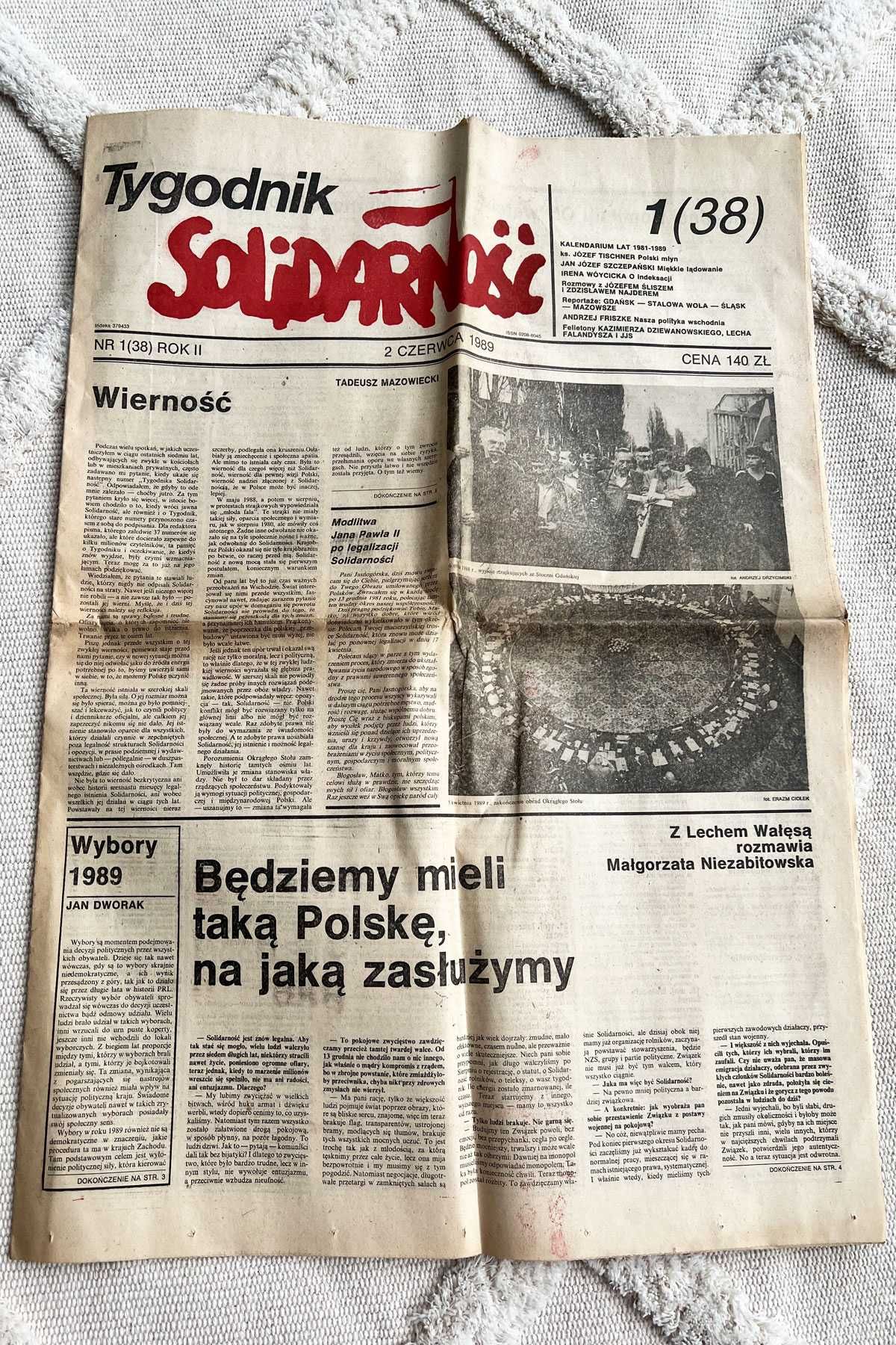 Tygodnik Solidarność nr 1 (38) rok II - 2 czerwca 1989
