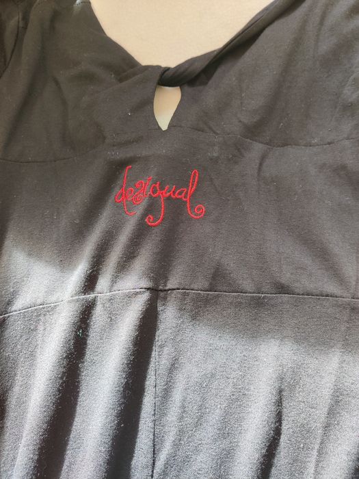 Túnica, manga comprida, preta, Desigual, S