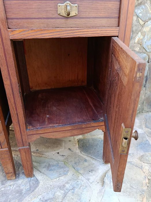 Mesas de cabeceira madeira maciça  embutidos Anos 30 1,04mt