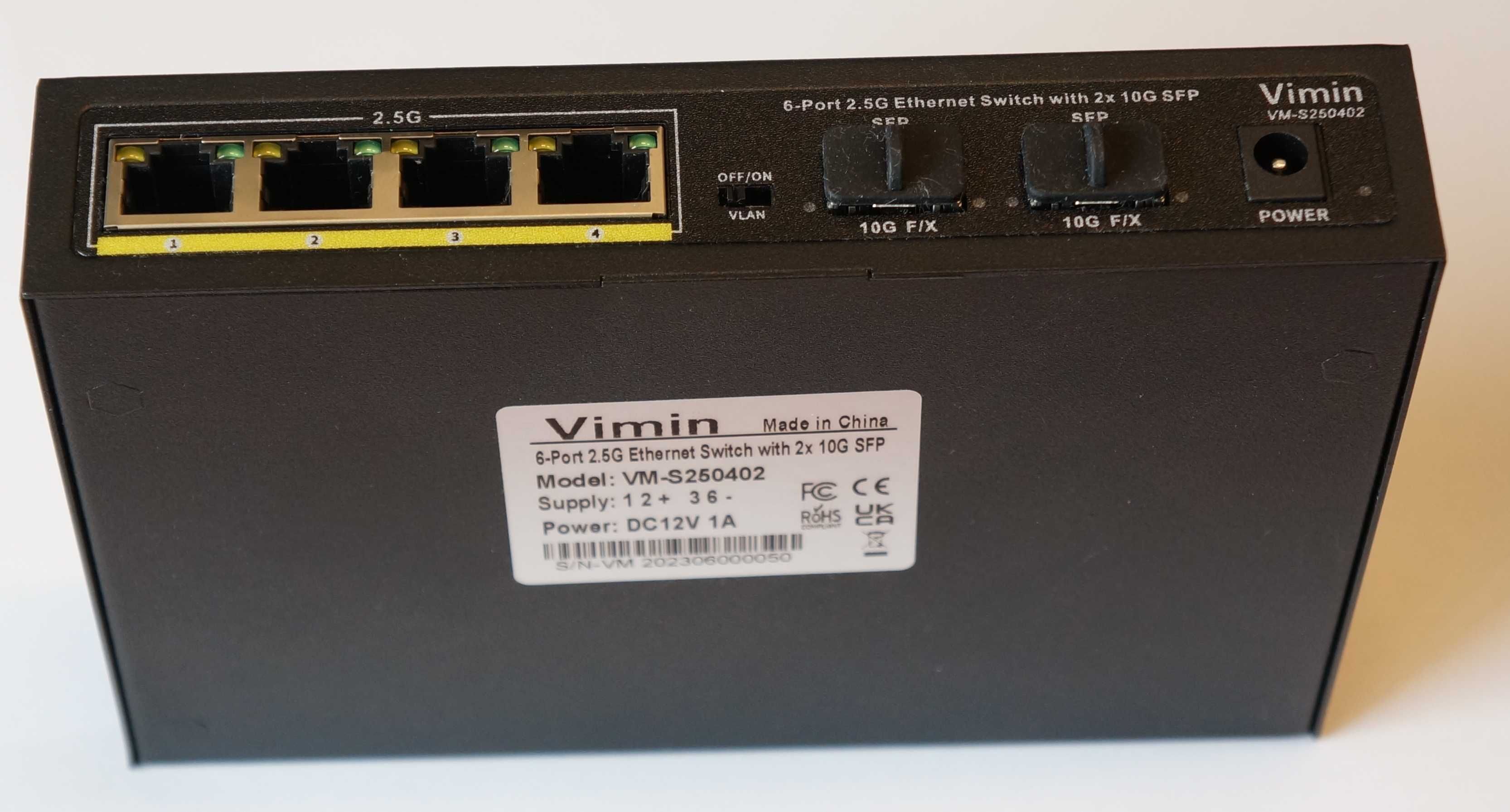 6-Port 2.5G Ethernet Switch 2x 10G SFP Vimin VM-S250402