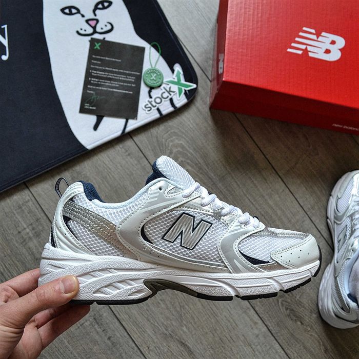 Мужские кроссовки New Balance 'White/Silver/Navy' Размеры 40-44