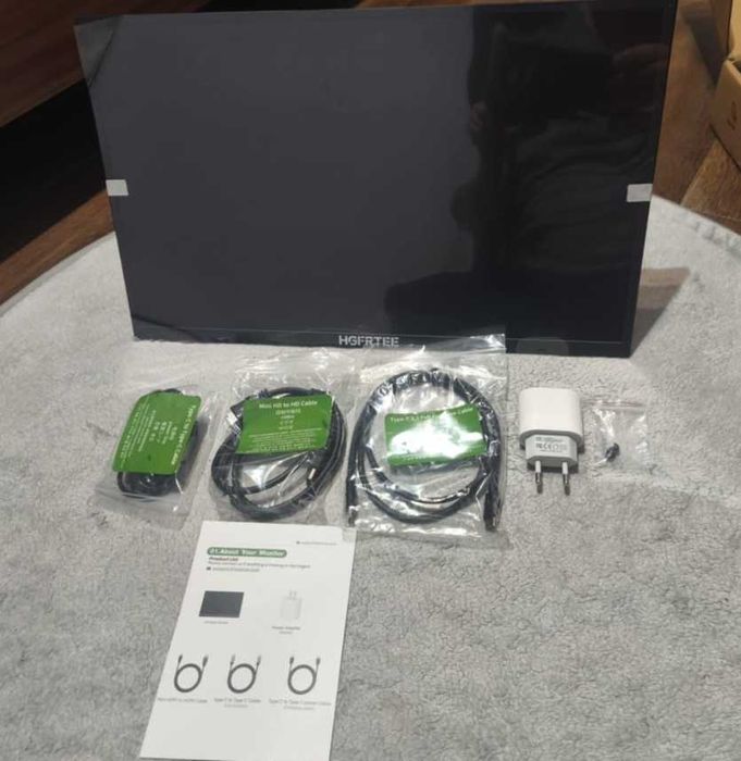 HGFRTEE 18,5-calowy przenośny monitor 100 Hz z podstawką