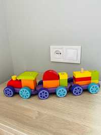 Потяг Cubika дерев'яна іграшка Радужный поезд