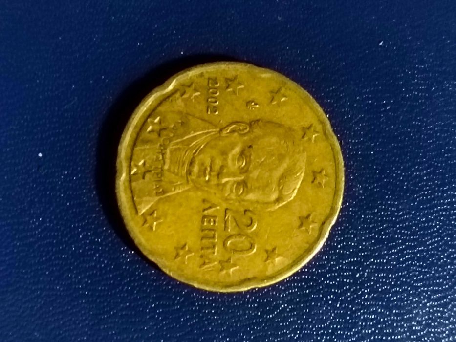 Moeda 2€ Áustria 2002 entre outras moedas raras