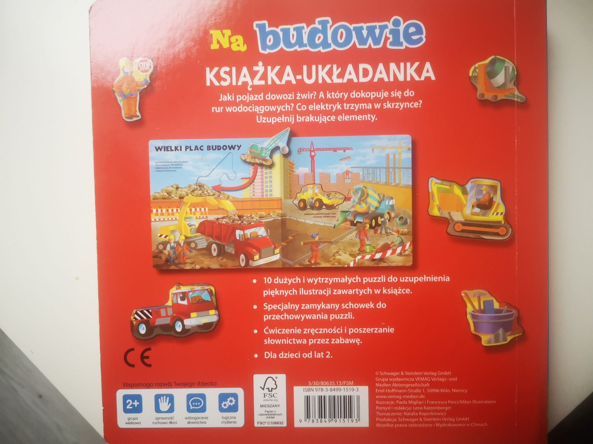 Książka układanka Na budowie 2+ dzieci