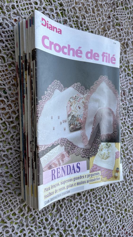 Lote 20 Revistas Diana Croché Filé Rendas Naperons Vintage