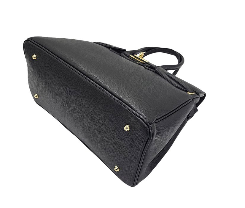 Torebka damska LAURA BIAGGI shopper skóra naturalna czarna