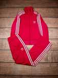 Komplet Adidas Różowe spodnie dresowe bluza rozpinana dresy z paskami