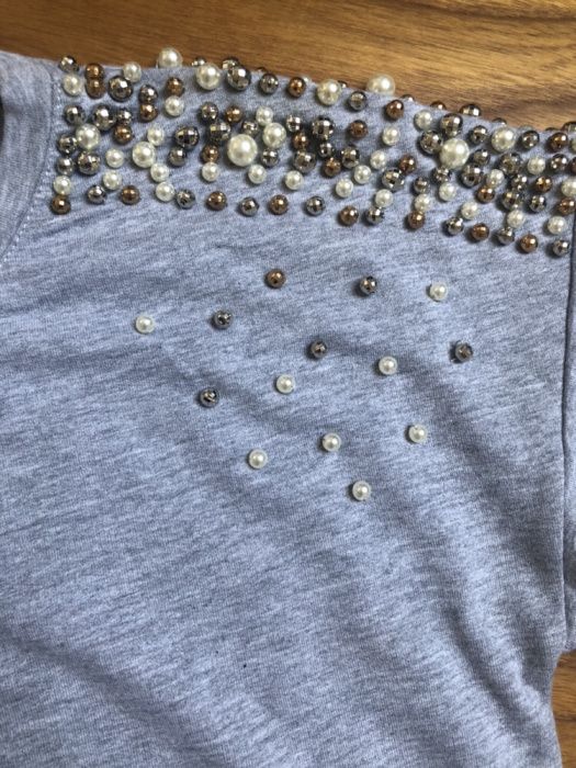 Bluza szara Minimum r. S 36 perły cekiny