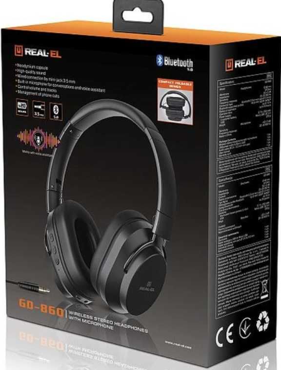Бездротові навушники real-el gd-860 black