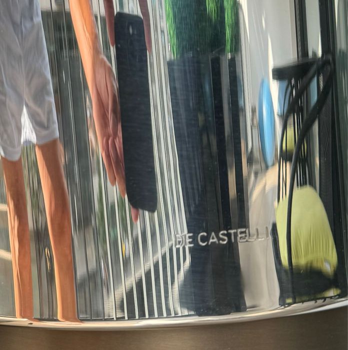 Donica PHIL stalowa designerska z brązowym kołnierzem