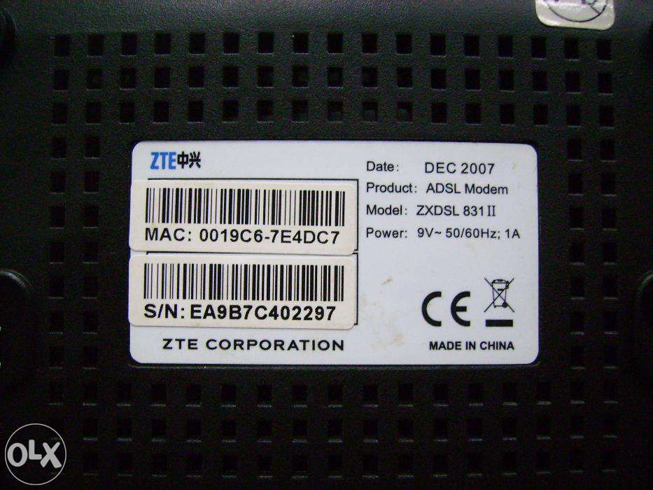 ADSL модем ZTE ZXDSL 831 Series