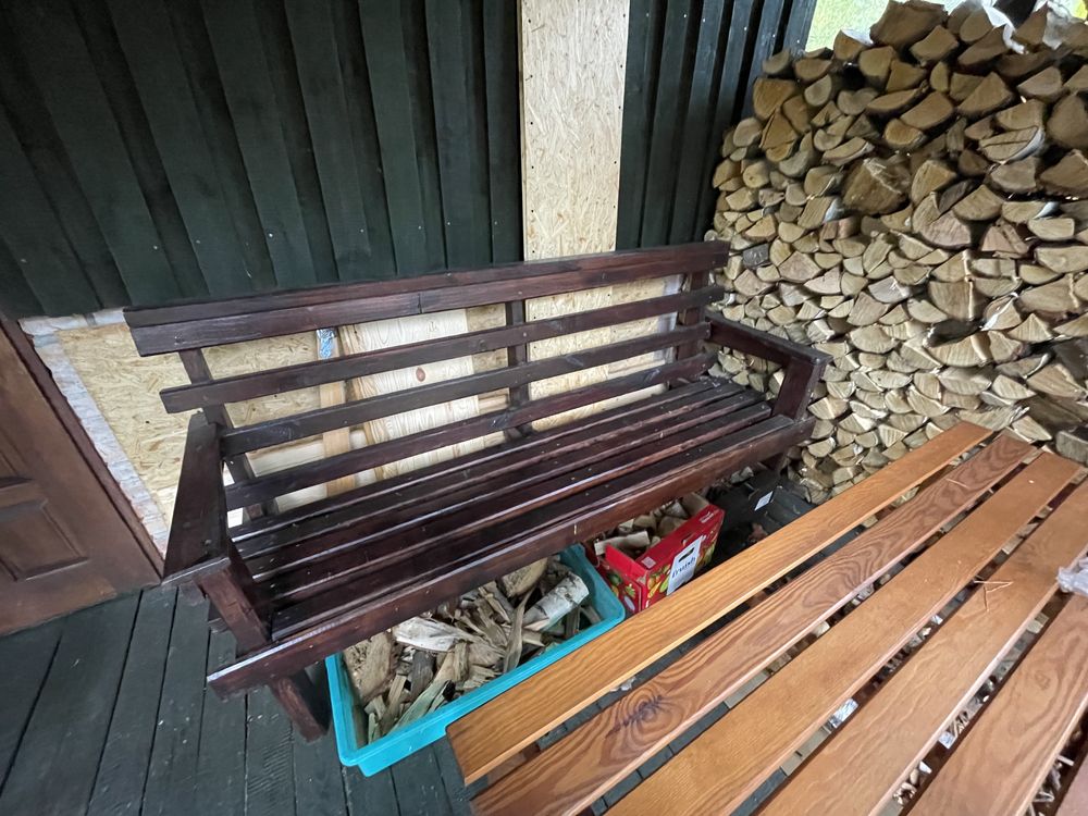 Ława drewniana ogrodowa solidna palisander