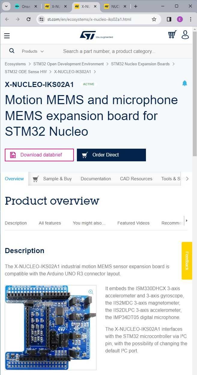 Плата розробника X-NUCLEO-IKS02A1