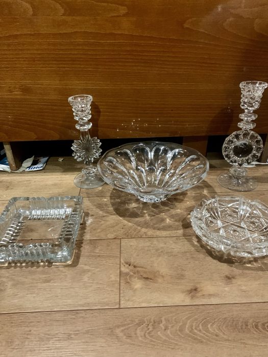 Подсвечники  ваза пепельница  хрусталь  винтаж