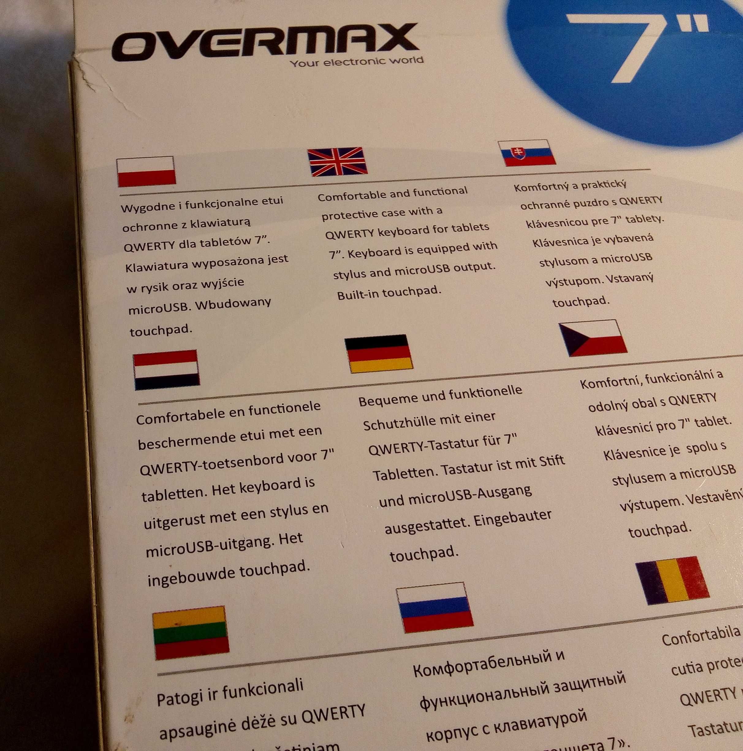 Etui ochronne z klawiaturą do tabletów 7’’