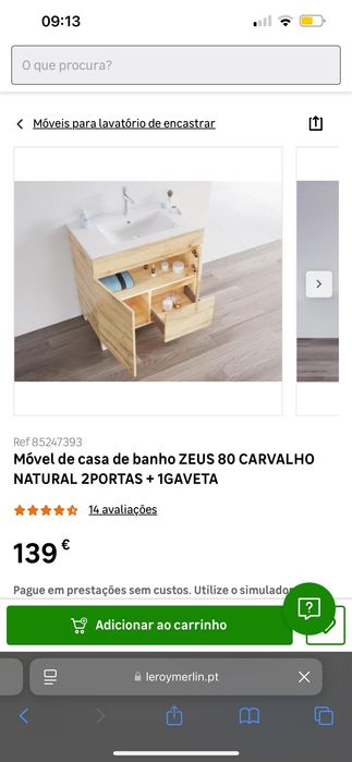 1 móvel casa de banho, com dois lavatórios