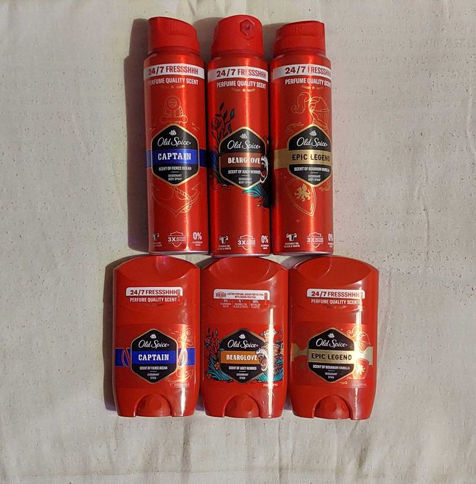 Mega zestaw 6x dezodorantów męskich Old Spice (spray+sztyft)