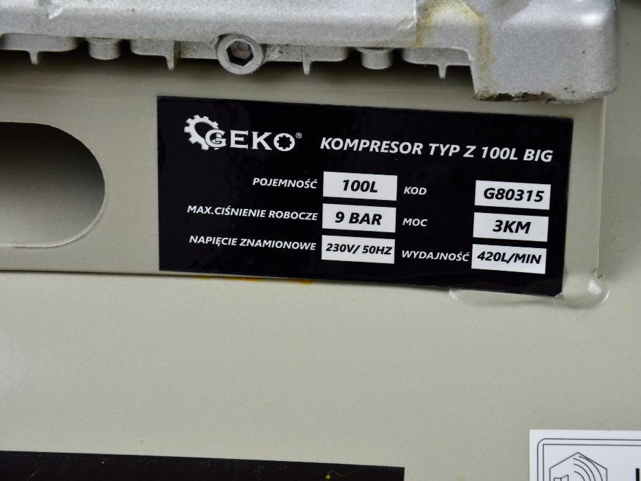 sprężarka kompresor olejowy 100L BIG TYP Z 3K 230VOL