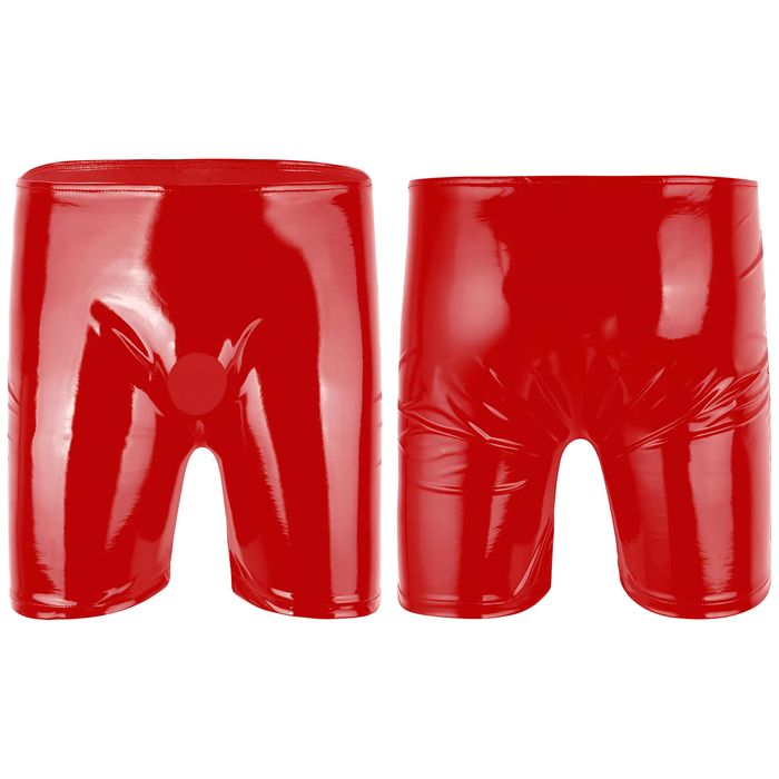 Męskie Lateksowe Bokserki Z Otworem Bermudy z Dziurką LATEX - L