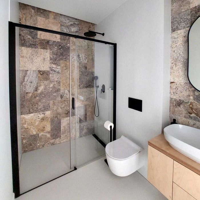 Płytki Trawertyn ASH silver bęben komplet 0,742 m2 szary trawertyny