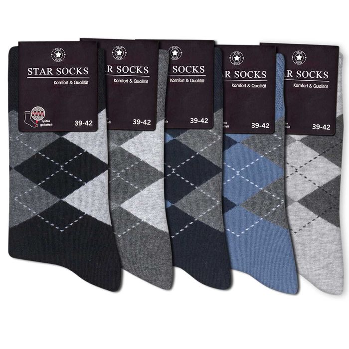 5x Skarpety bawełniane męskie, Caro 39/42 . Art 6535.