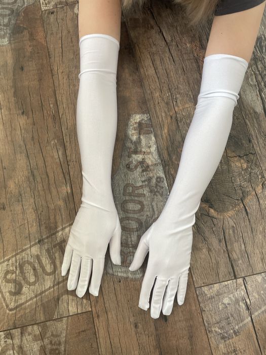 Długie rękawiczki białe Kraina Lodu Elza Kopciuszek