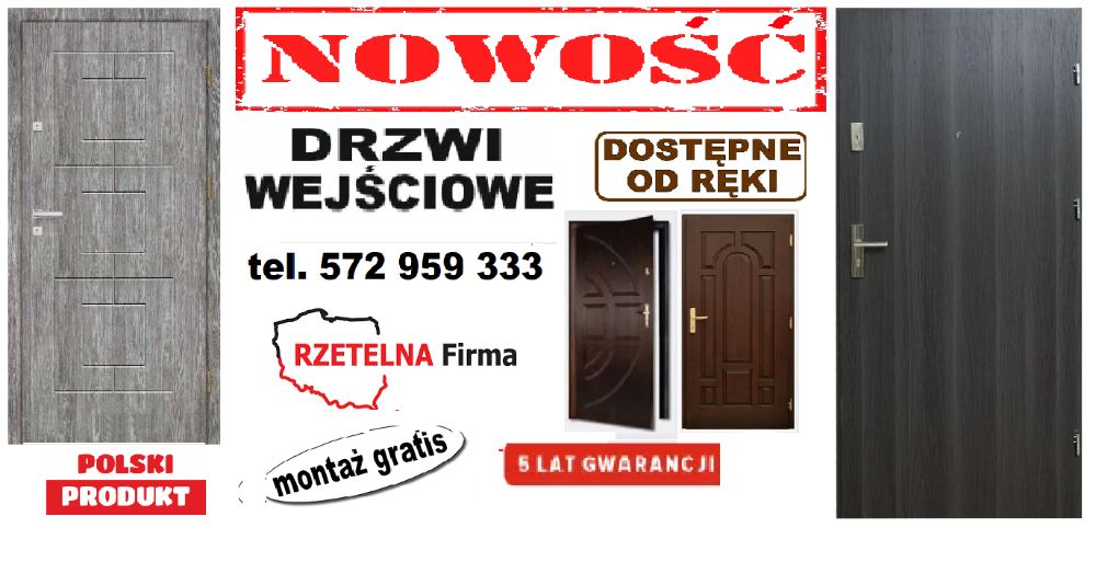 Drzwi ZEWNĘTRZNE-wejściowe do mieszkania w bloku Z MONTAŻEM.