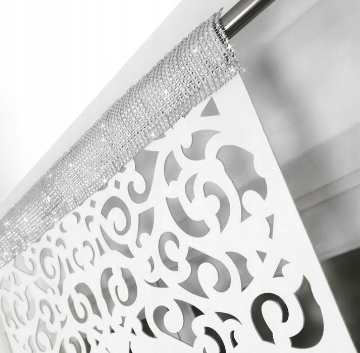 Firanka panel ażurowy z cyrkoniami Glamour panel filcowy  piękny dekor