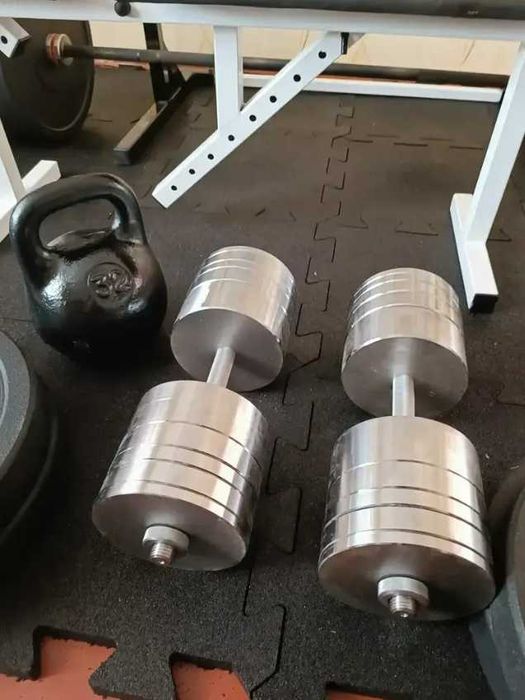 Гантели стальные с дисками 2х30кг комплект 60кг/гантелі сталеві набір