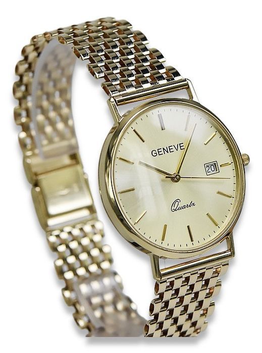 Złoty zegarek męski 14k Geneve mw006y&mbw005y elegancki lekki Gdańsk